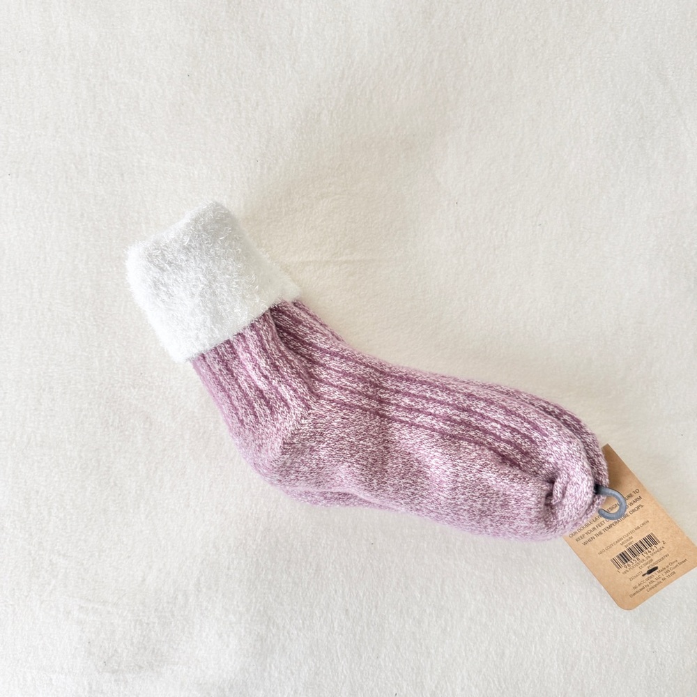 Northeast Outfitters Cozy Cabin Socks, Cozy Cabin Pink and White - Picture 2 of 2